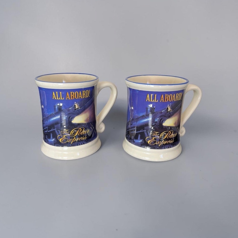 The Polar Express Coffee Mug 2pc All Aboard Believe Christmas in July Nostalgic
